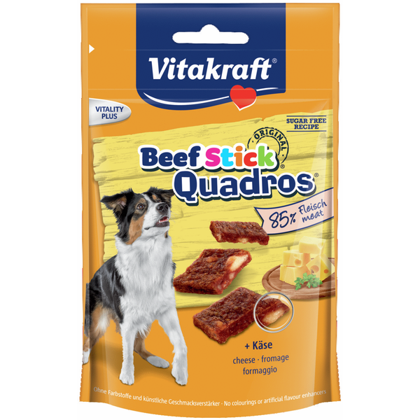 Afbeelding Vitakraft Beefstick Hond Quadros - Hondensnacks - Kaas door Petsplace.nl