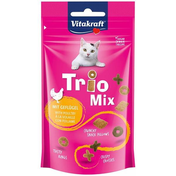 Afbeelding Vitakraft Trio Mix - Kattensnack - 60 g door Petsplace.nl