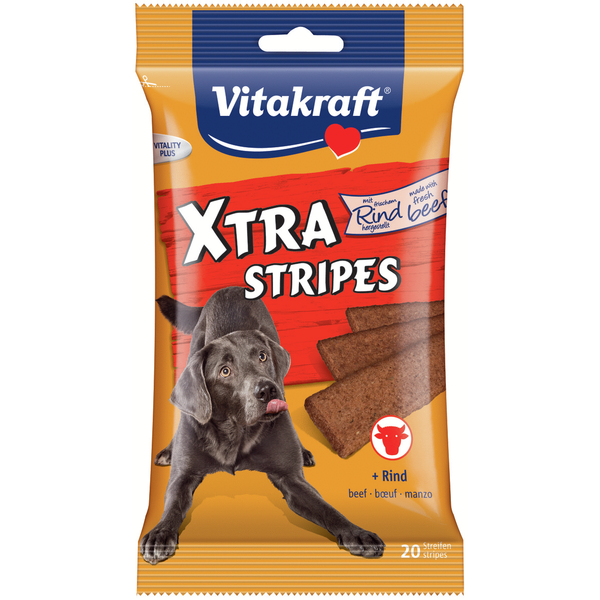 Afbeelding Vitakraft Xtra Stripes 200 g - Hondensnacks - Rund door Petsplace.nl