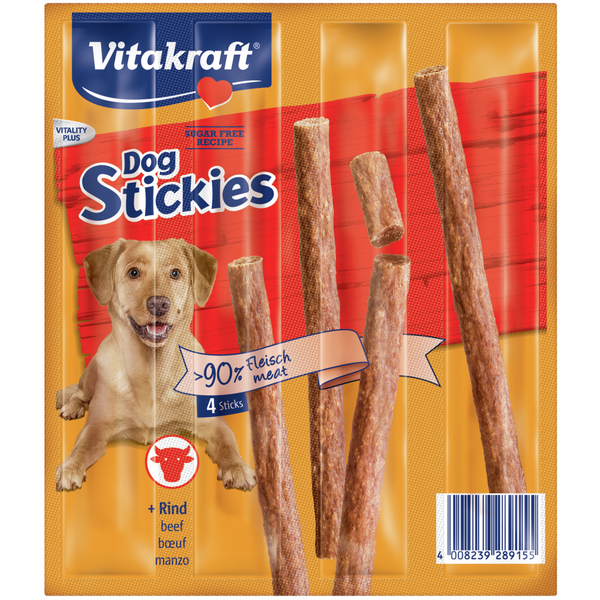 Afbeelding Vitakraft Dog Stickies 4x11 g - Hondensnacks - Rund door Petsplace.nl