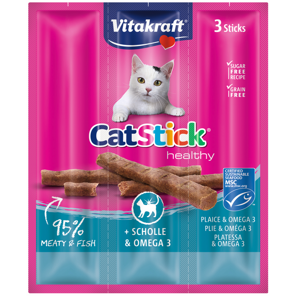 Afbeelding Vitakraft Catsticks Mini Schol/Omega 3 Kattensnoep 3 stuks door Petsplace.nl