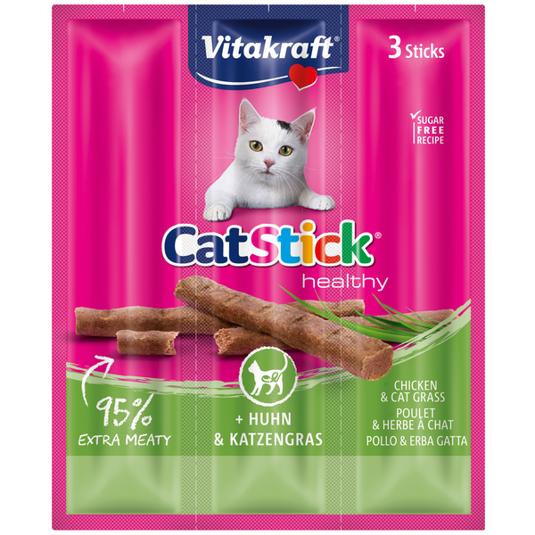 Afbeelding Vitakraft Catsticks Mini Kip/Kattengras kattensnoep 3 stuks door Petsplace.nl