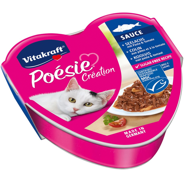 Vitakraft Poésie Saus Alu 85 g - Kattenvoer - Koolvis&Pasta&Tomaat