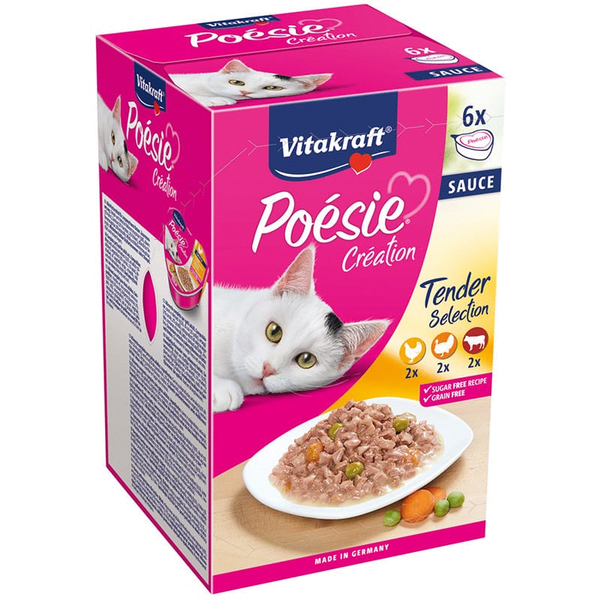 Afbeelding Vitakraft Poesie Multipack Sauce Pouch - Kattenvoer - Kip Rund 6x85 g door Petsplace.nl
