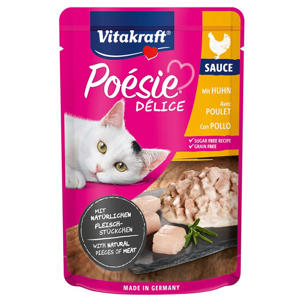 Afbeelding Vitakraft Poesie Deli Sauce Pouch 85 g - Kattenvoer - Kip door Petsplace.nl