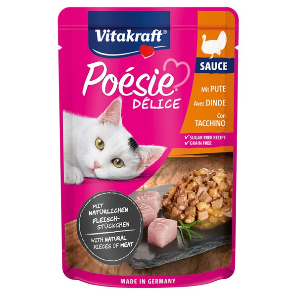 Afbeelding Vitakraft Poesie Deli Sauce Pouch 85 g - Kattenvoer - Kalkoen door Petsplace.nl