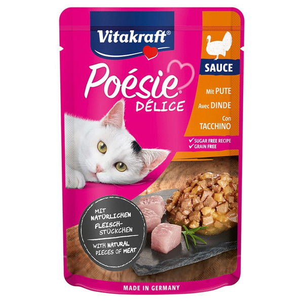 Vitakraft Poesie Deli Sauce Pouch 85 g - Kattenvoer - Kalkoen