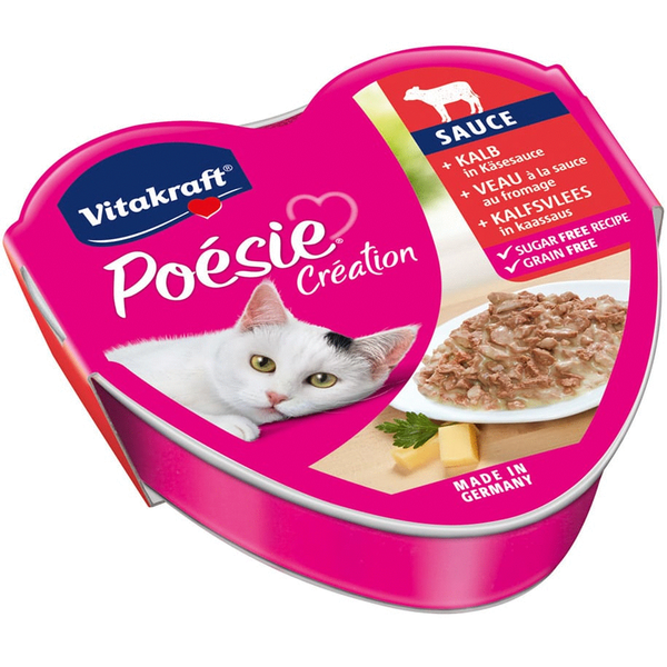 Afbeelding Vitakraft Poésie Saus Alu 85 g - Kattenvoer - Kalfsvlees&Kaas door Petsplace.nl