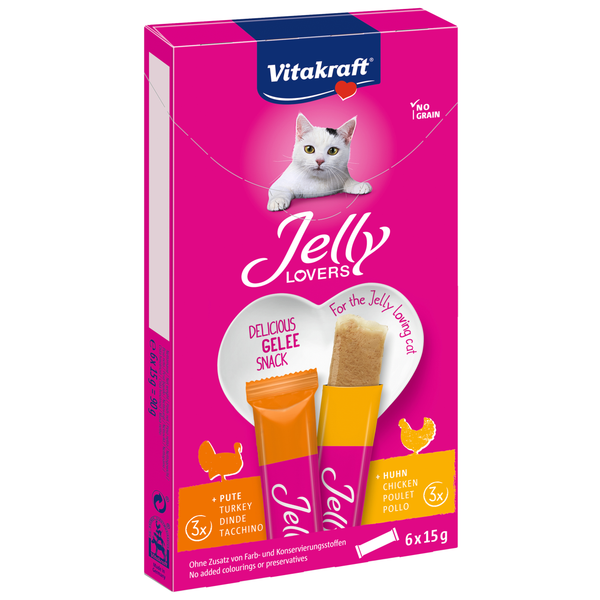 Afbeelding Vitakraft Jelly Lovers Mp 6x15 g - Kattensnack - Kip&Kalkoen door Petsplace.nl