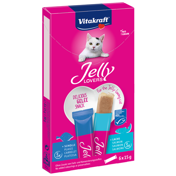 Afbeelding Vitakraft Jelly Lovers Mp 6x15 g - Kattensnack - Zalm&Schol door Petsplace.nl