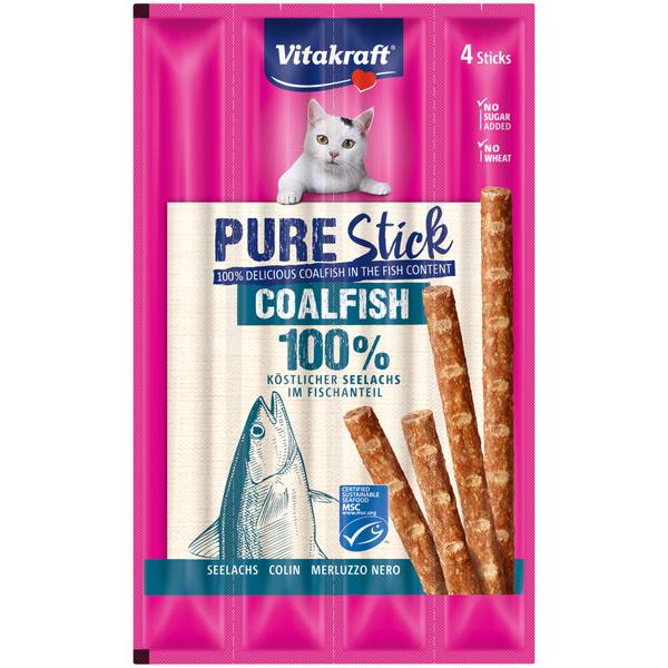 Afbeelding Vitakraft Pure Stick 4x5 g - Kattensnack - Koolvis door Petsplace.nl