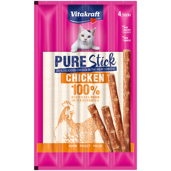 Afbeelding Vitakraft Pure Stick 4x5 g - Kattensnack - Kip door Petsplace.nl