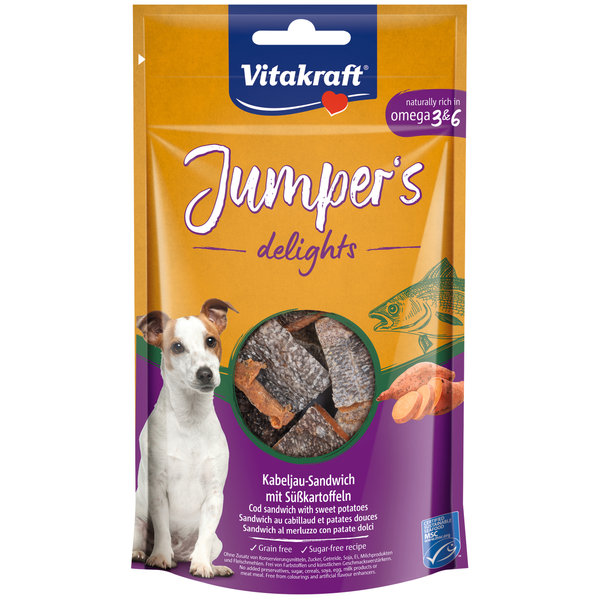 Afbeelding Vitakraft Jumpers Delights 80 g - Hondensnacks - Vis door Petsplace.nl