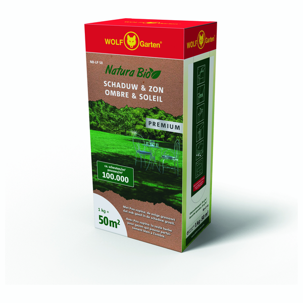 Afbeelding Wolf-Garten Natura Bio Graszaad Schaduw - Graszaden - 1 kg door Petsplace.nl