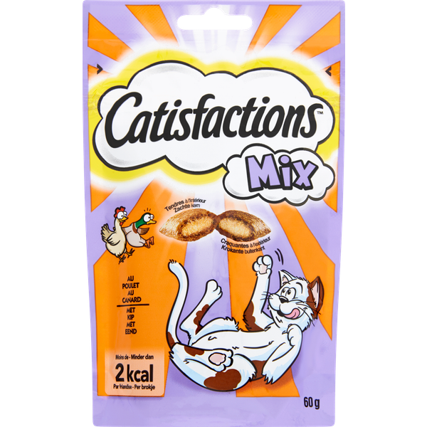 Afbeelding Catisfactions Mix Kip en Eend kattensnoep Per verpakking door Petsplace.nl