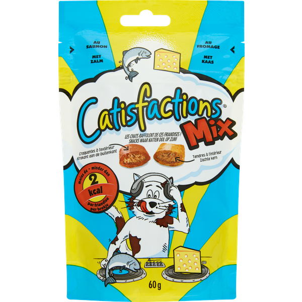 Afbeelding Catisfactions Mix Zalm en Kaas kattensnoep Per verpakking door Petsplace.nl