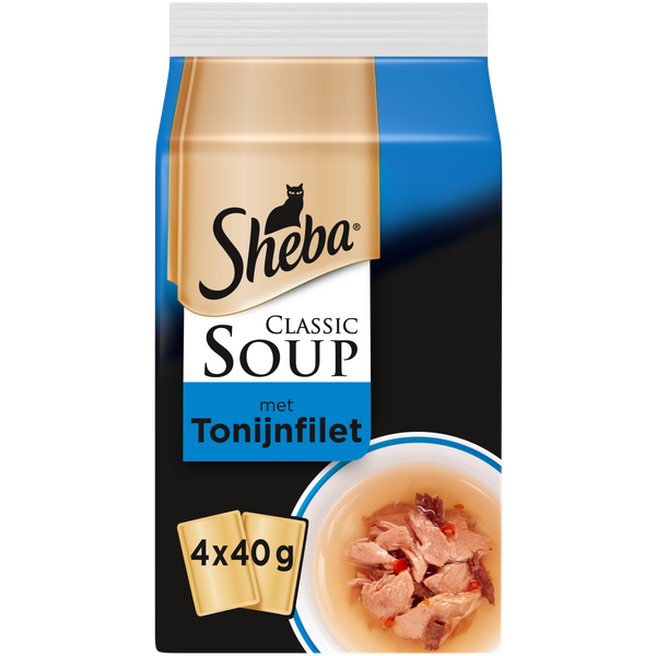 Afbeelding Sheba Classic Soup 4x40 g - Kattenvoer - Tonijn door Petsplace.nl
