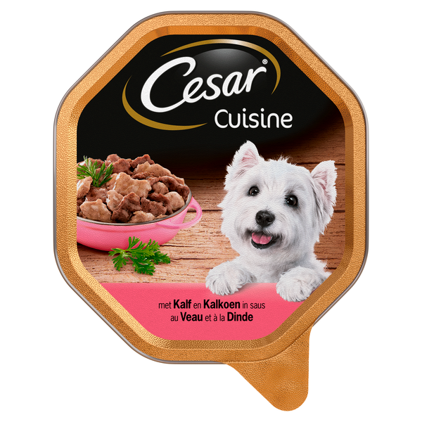 Afbeelding Cesar Alu Cuisine 150 g - Hondenvoer - Kalf&Kalkoen door Petsplace.nl