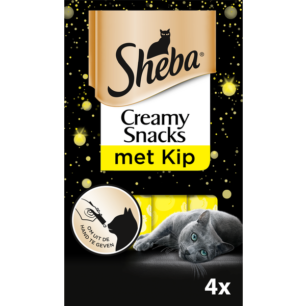 Afbeelding Sheba Creamy Snacks 4x12 g - Kattensnack - Kip door Petsplace.nl