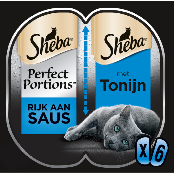 Afbeelding Sheba Perfect Portions Adult 2x37.5 g - Kattenvoer - Tonijn&Saus door Petsplace.nl
