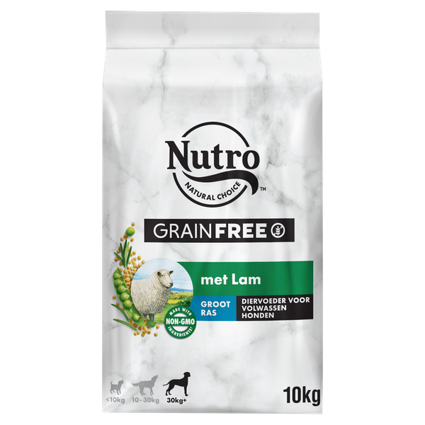 Afbeelding Nutro Grain Free Adult Large met lam hondenvoer 10 kg door Petsplace.nl