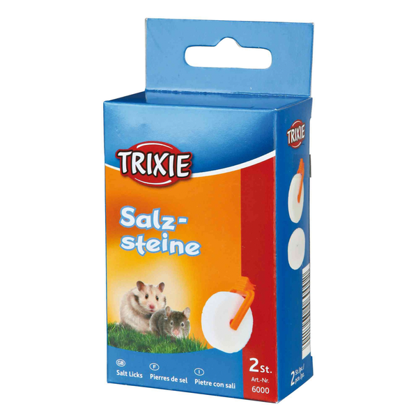 Afbeelding Trixie Zoutliksteen Met Houder - Supplement - 2x54 g door Petsplace.nl