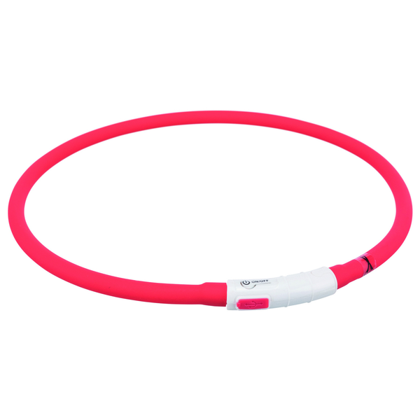 Afbeelding Trixie halsband voor hond usb flash light lichtgevend oplaadbaar rood 70x1cm door Petsplace.nl