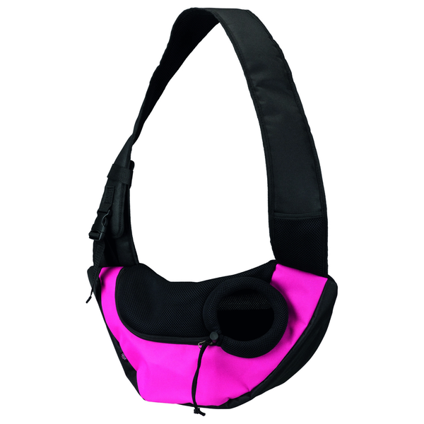 Trixie buikdrager sling draagtas roze/zwart 50x18x25 cm