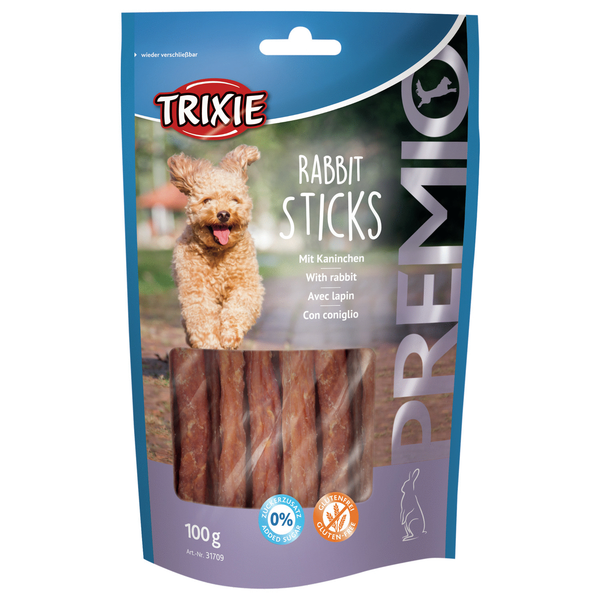 Afbeelding Trixie Premio Staafjes - Hondensnacks - Konijn 100 g door Petsplace.nl