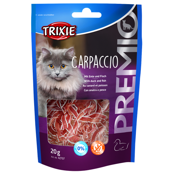 Afbeelding Trixie Premio Carpaccio - Kattensnack - Eend Vis 20 g door Petsplace.nl