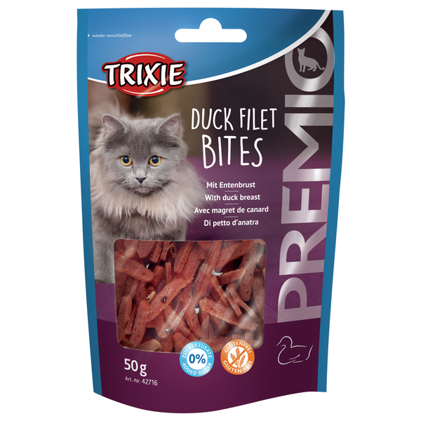 Afbeelding Trixie Premio Hapjes 50 g - Kattensnack - Eend door Petsplace.nl