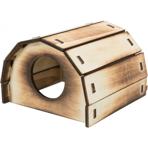 Afbeelding Trixie Houten Huis Mikkel - Kooi Accessoire - 13x9x12 cm Gevlamd door Petsplace.nl