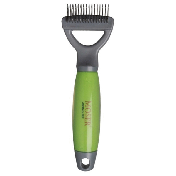 Afbeelding Moser Trim- En Klittenkam - Hondenvachtverzorging - 30x55x190 mm Groen Grijs door Petsplace.nl