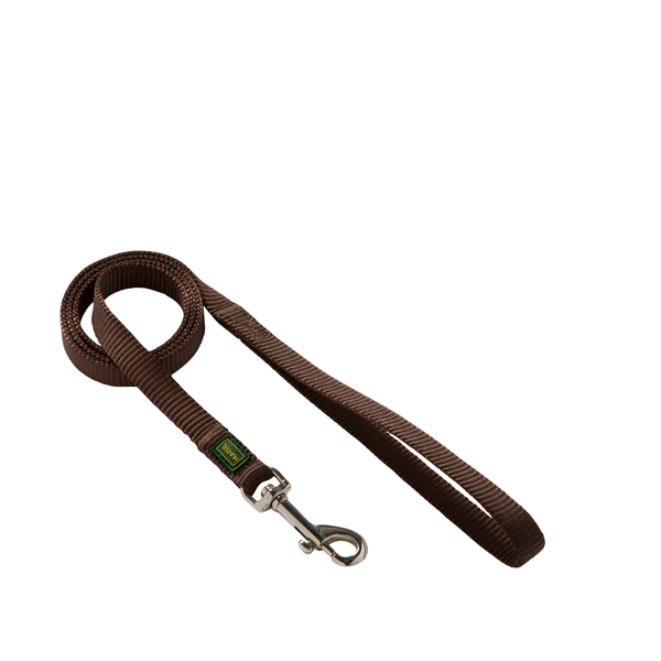 Afbeelding Hunter Looplijn Nylon Soft Bruin - Hondenriem - 110x1.5 cm door Petsplace.nl