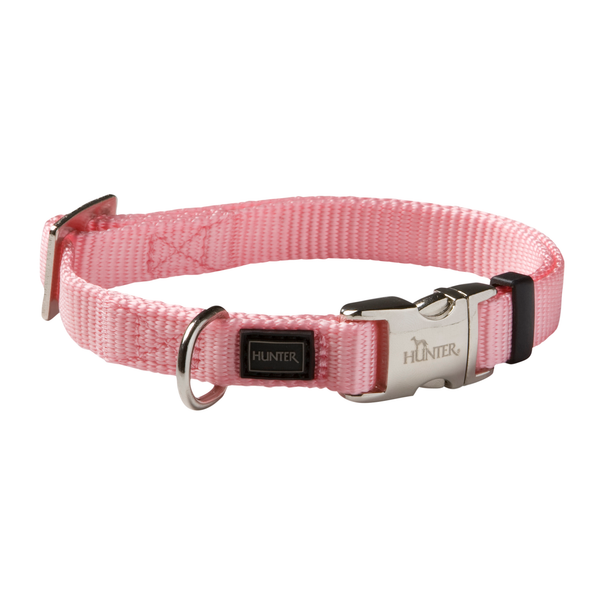 Afbeelding Hunter Klikhalsband Alu Nylon Soft - Hondenhalsband - 30-45x1.5 cm Roze door Petsplace.nl