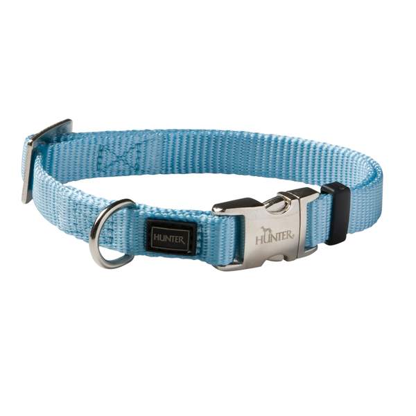 Afbeelding Hunter Klikhalsband Alu Nylon Soft - Hondenhalsband - 30-45x1.5 cm Lichtblauw door Petsplace.nl