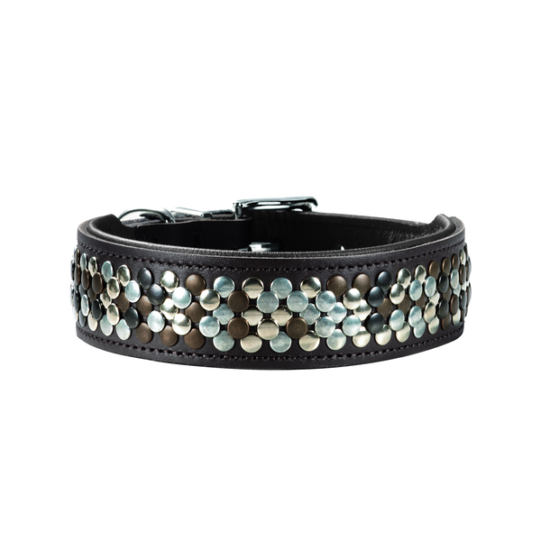 Afbeelding Hunter halsband voor hond arizona bruin nappaleer bruin onderlegd 35-43x50x3,9 cm door Petsplace.nl