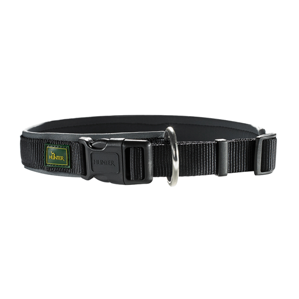 Hunter Klikhalsband Vario Plus Zwart&Grijs - Hondenhalsband - 40-45x2.0 cm