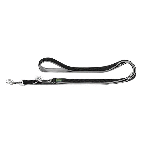 Afbeelding Hunter Trainingslijn Neopren Nylon Zwart&Grijs - Hondenriem - 200x1.5 cm door Petsplace.nl