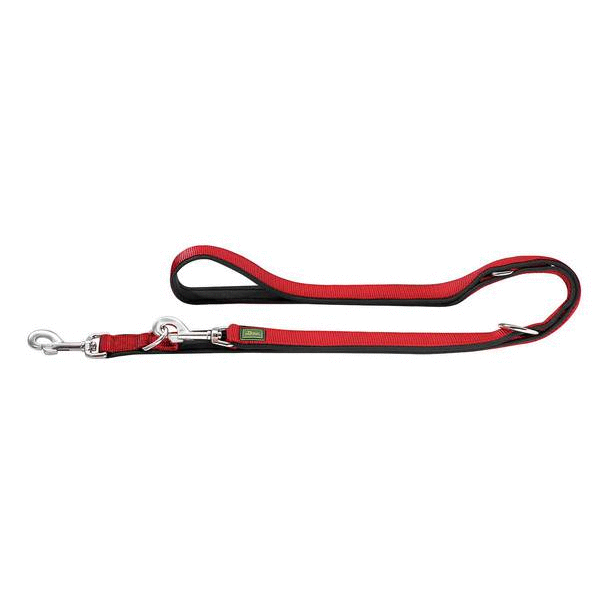 Hunter Trainingslijn Neopren Nylon Rood&Zwart - Hondenriem - 200x1.5 cm