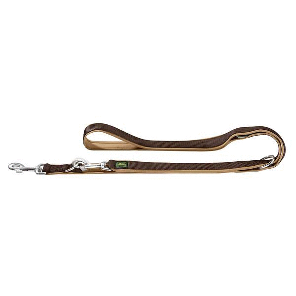 Afbeelding Hunter Trainingslijn Neopren Nylon Bruin&Caramel - Hondenriem - 200x2.0 cm door Petsplace.nl