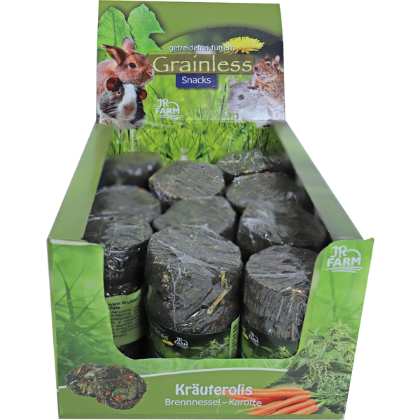 Afbeelding Jr Farm Grainless Brandnetel-Wortel Rol - Ruwvoer - 5 x 5 x 9 cm 80 g door Petsplace.nl