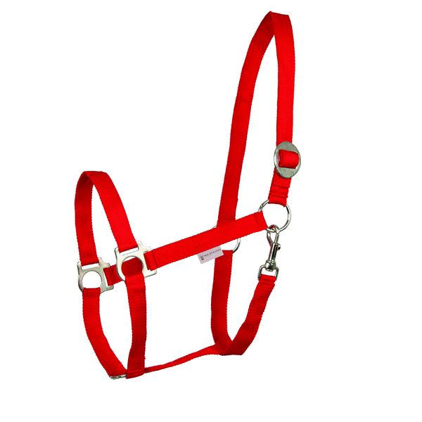 Afbeelding Waldhausen Halter Perlon Rood - Paardenhalster - Pony door Petsplace.nl