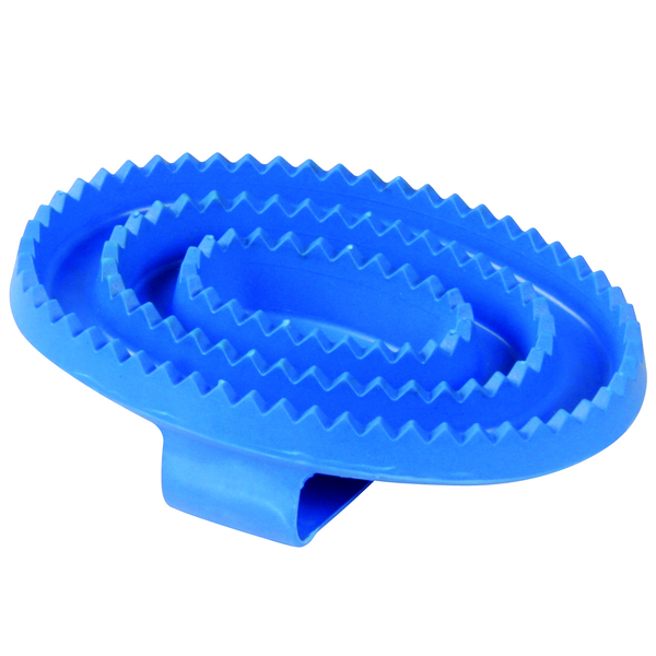 Afbeelding Waldhausen Rubber Rosborstel Groot - Paardenverzorging - Blauw door Petsplace.nl