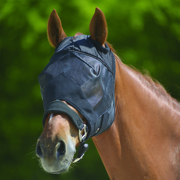 Afbeelding Waldhausen Vliegenmasker Zonder Oren Zwart - Anti insect - Cob door Petsplace.nl