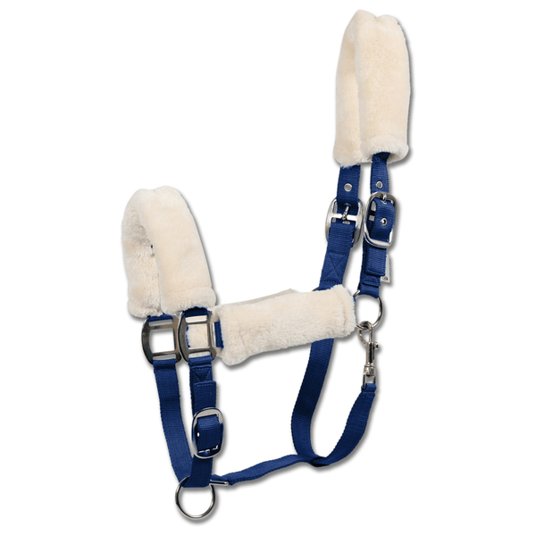 Afbeelding Waldhausen Halster Fluffy Blauw - Paardenhalster - Pony door Petsplace.nl