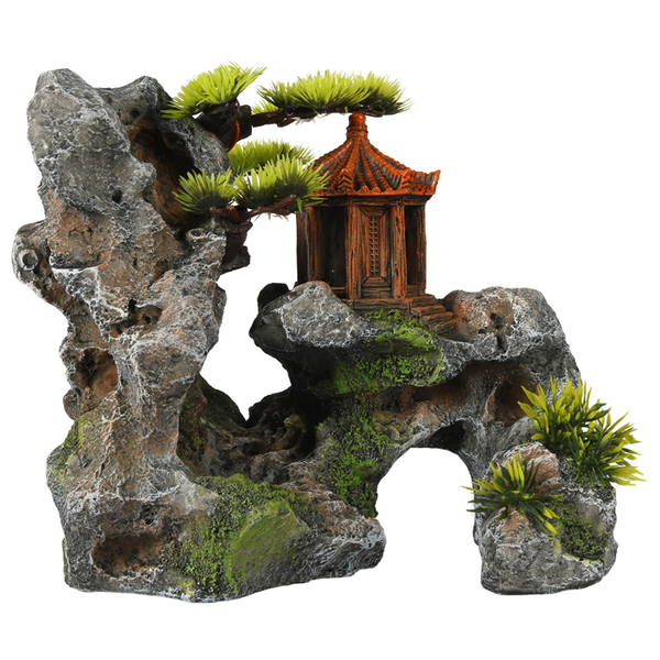 Aqua Della Heiligdom Op Berg - Aquarium - Ornament - 23.7x13x19.5 cm