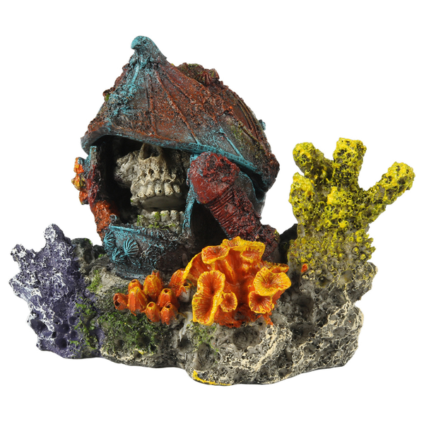 Afbeelding Aqua Della Verdwaalde Schedel - Aquarium - Ornament - 15.5x12x12 cm door Petsplace.nl