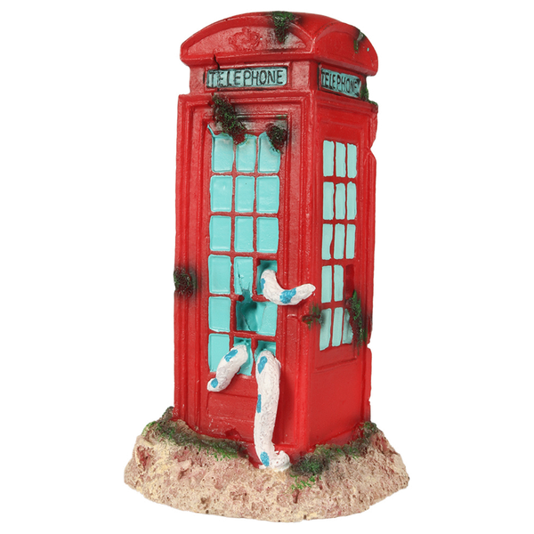 Afbeelding Aqua Della Telefooncel Ornament - Aquarium - Ornament - 9.5x9.5x17.5 cm Rood door Petsplace.nl