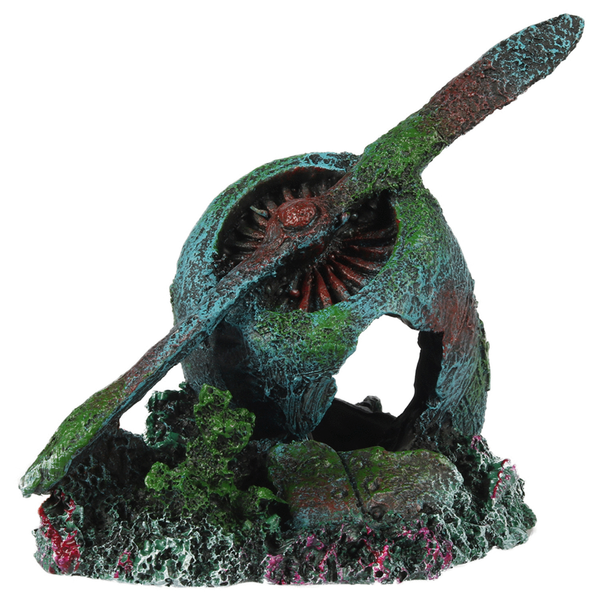 Aqua Della Vliegtuigmotor - Aquarium - Ornament - 12x9.2x10.7 cm